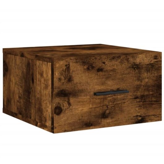 Wall-mounted Bedside Cabinet Smoked Oak 35x35x20 cm vidaXL