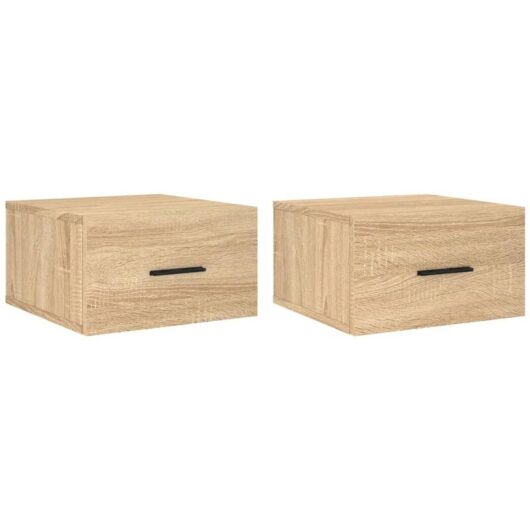 Wall-mounted Bedside Cabinets 2 pcs Sonoma Oak 35x35x20 cm vidaXL