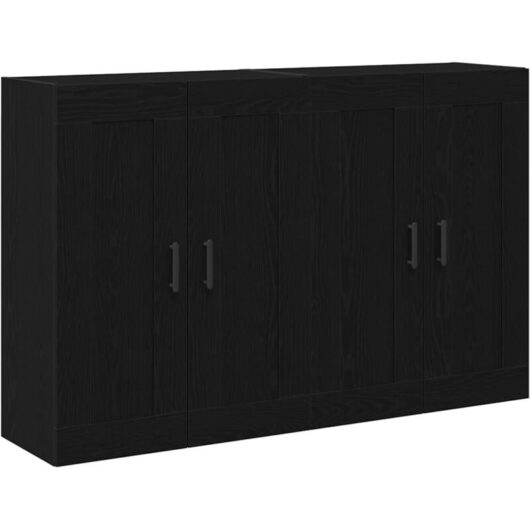 Wall-mounted Cabinet 2 pcs Black oak 160 x 34 x 90 cm Vidaxl
