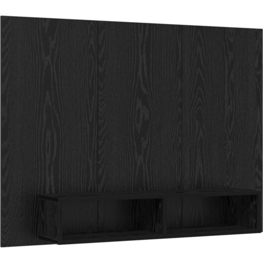 Wall tv Cabinet with Shelf Wall-mounted with Storage Black oak Engineered wood Vidaxl