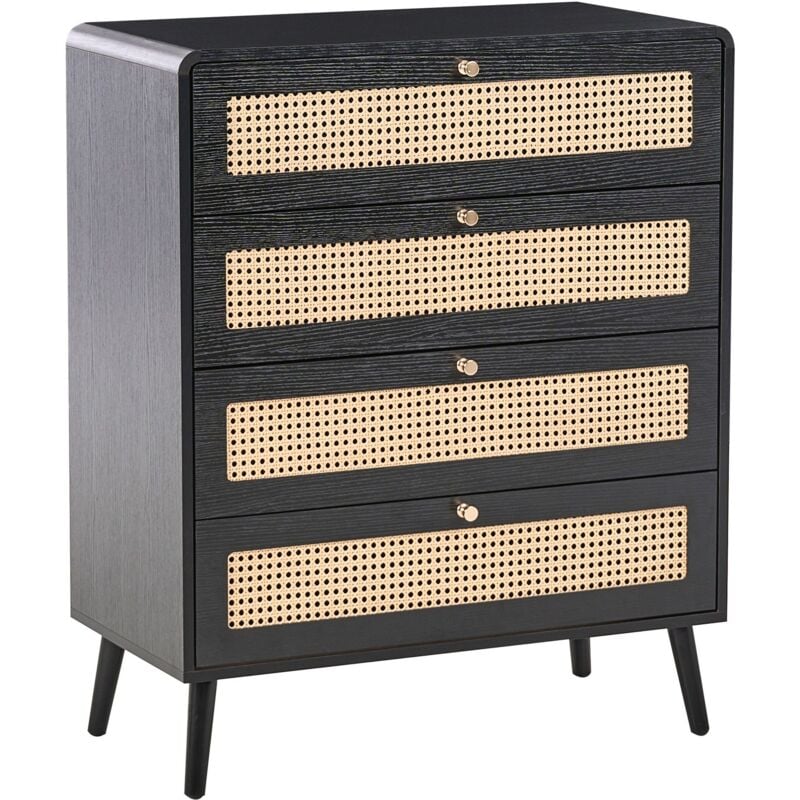 4 Drawer Chest MOURA Black