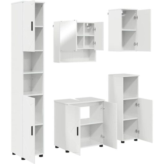 Bathroom Furniture Set 5 pcs High gloss white 61 x 35 x 64 cm vidaXL