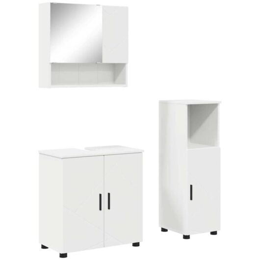 Bathroom Furniture Set Wall-mounted 3 pcs White 61 x 35 x 64 cm vidaXL