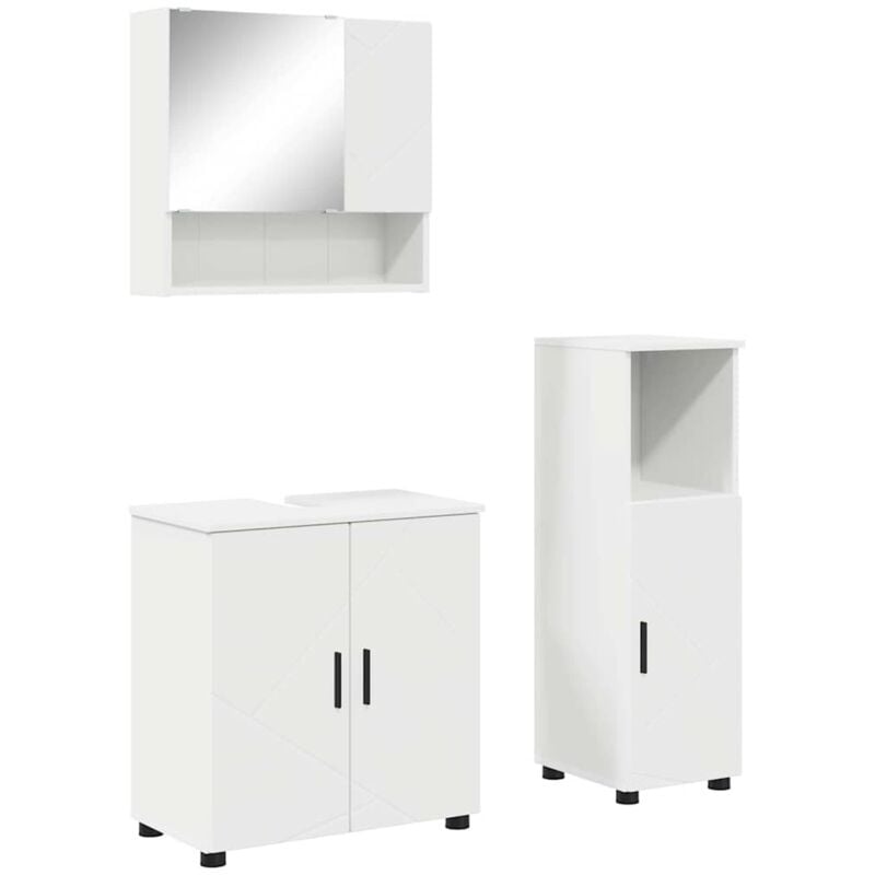 Bathroom Furniture Set Wall-mounted 3 pcs White 61 x 35 x 64 cm vidaXL