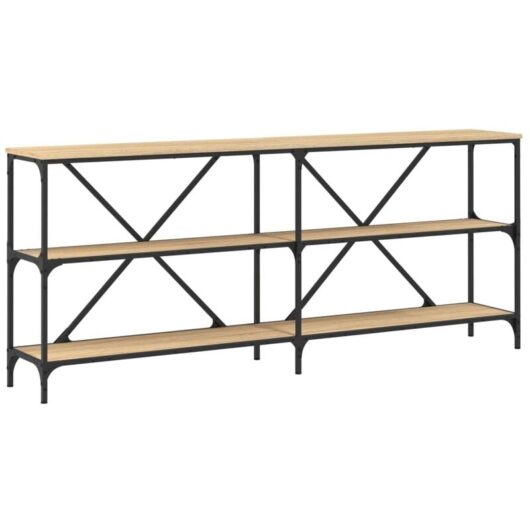 Console Table Sonoma Oak 180x30x75 cm Engineered Wood and Iron vidaXL