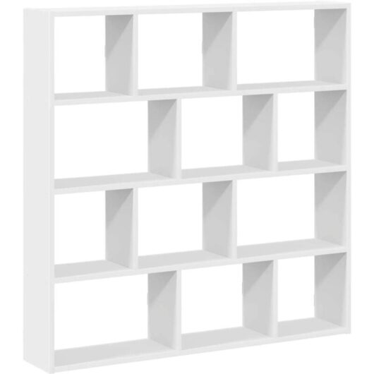 Wall Cube Shelf 12 Compartments White Engineered Wood vidaXL