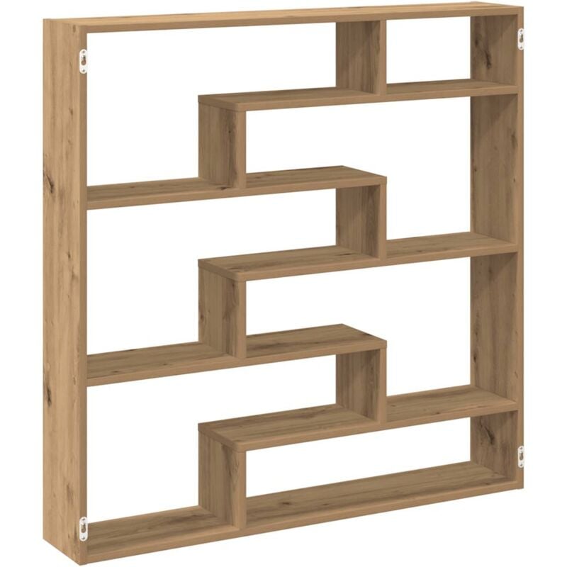 Wall Cube Shelf 7 Compartments Artisian Oak Engineered Wood vidaXL