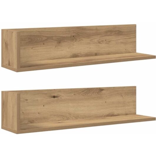 Wall Shelves 2 pcs Artisan Oak 75x16.5x16.5 cm Engineered Wood vidaXL