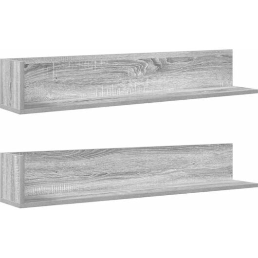 Wall Shelves 2 pcs Grey Sonoma 100x16.5x16.5 cm Engineered Wood vidaXL