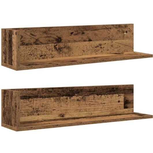 Wall Shelves 2 pcs Old Wood 75x16.5x16.5 cm Engineered Wood vidaXL