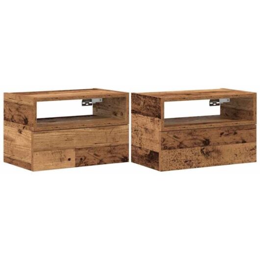 Wall-mounted Bedside Cabinets 2 pcs Old Wood 45x26x28.5 cm vidaXL