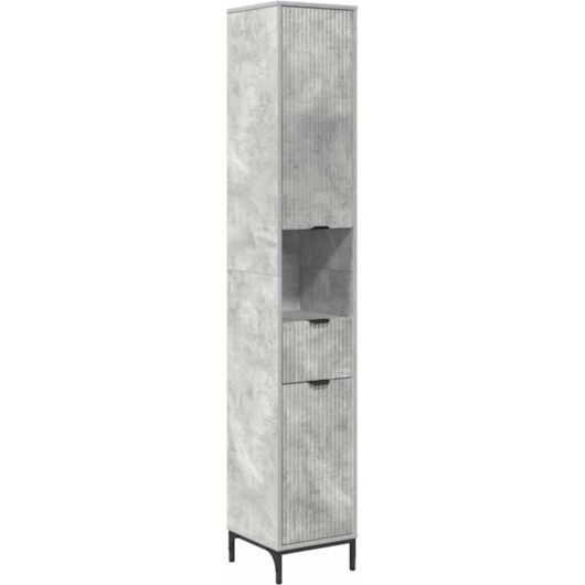 Bathroom Tall Cabinet Concrete grey 31.5 x 33 x 190 cm vidaXL