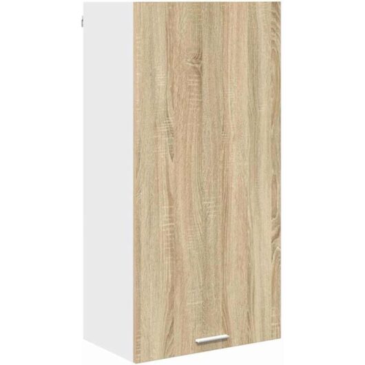 Hanging Cabinet Riga Sonoma Oak and White 50 x 31 x 100 cm vidaXL