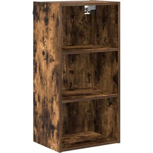 Hanging Cabinet with Shelf Riga Smoked Oak 40 x 29.5 x 80 cm vidaXL