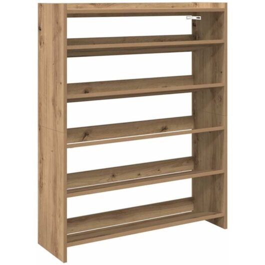 Shoe Rack Artisan Oak 80x25x100 cm Engineered Wood vidaXL