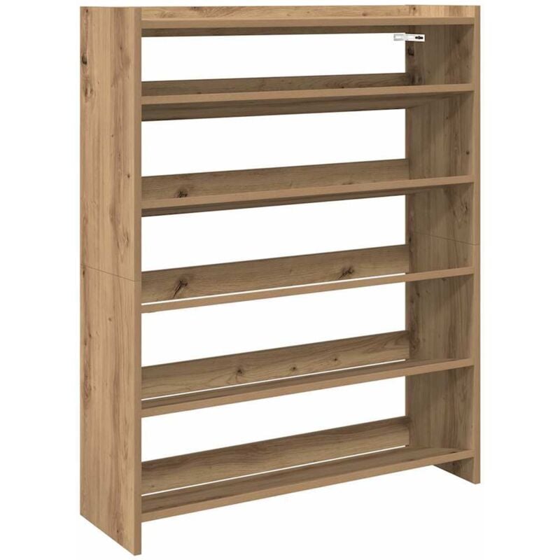 Shoe Rack Artisan Oak 80x25x100 cm Engineered Wood vidaXL