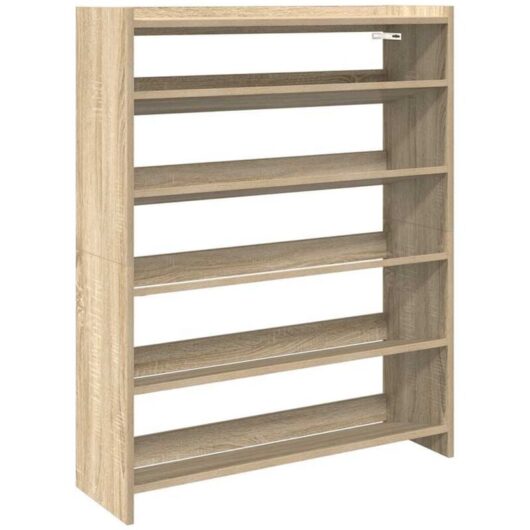 Shoe Rack Sonoma Oak 80x25x100 cm Engineered Wood vidaXL