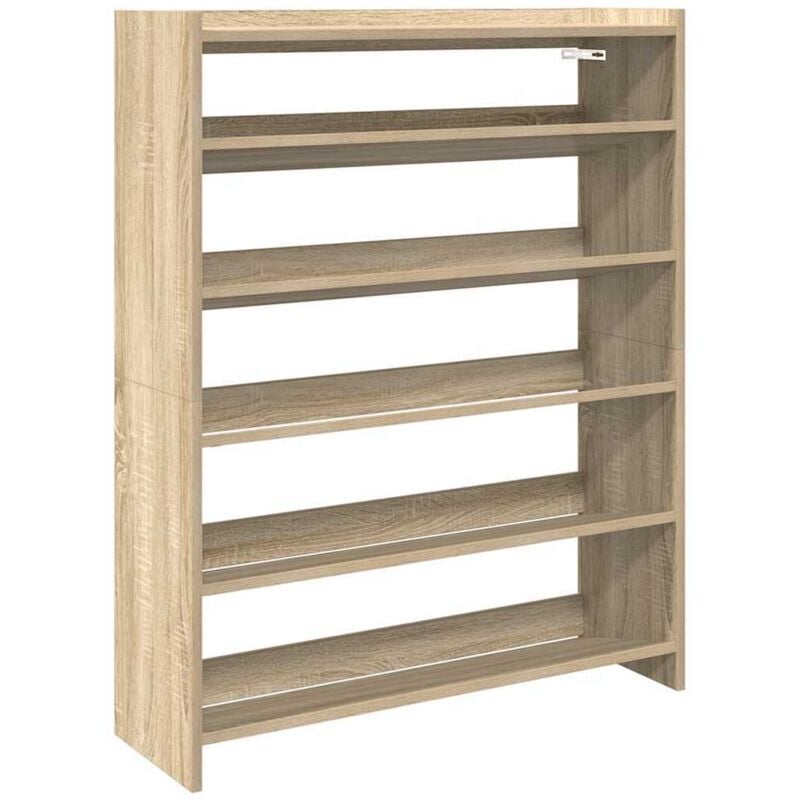 Shoe Rack Sonoma Oak 80x25x100 cm Engineered Wood vidaXL