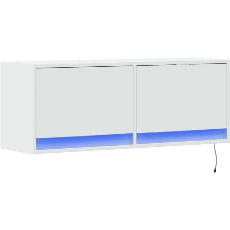 Vidaxl - tv Wall Cabinet with led Lights White 100x31x35 cm