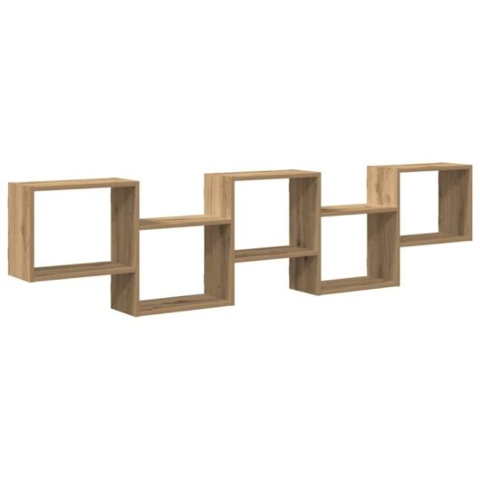 Wall Cube Shelf 5 Compartments Artisian Oak Engineered Wood vidaXL