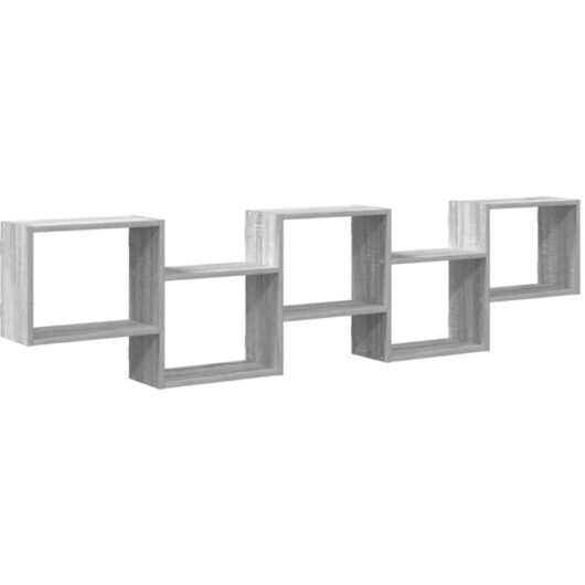 Wall Cube Shelf 5 Compartments Grey Sonoma Engineered Wood vidaXL