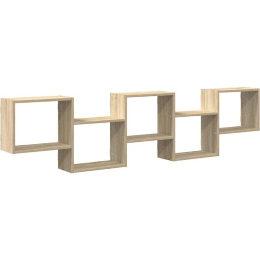 Wall Cube Shelf 5 Compartments Sonoma Oak Engineered Wood vidaXL