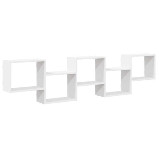 Wall Cube Shelf 5 Compartments White Engineered Wood vidaXL
