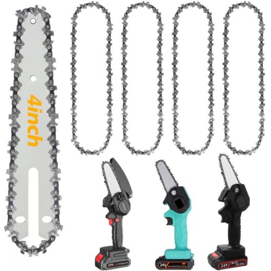 4/6/8" Steel Electric Chainsaw Chains - Replacement Accessories for Electric Chainsaw - Fits All 4/6/8" Mini Chainsaws, Woodworking & Gardening