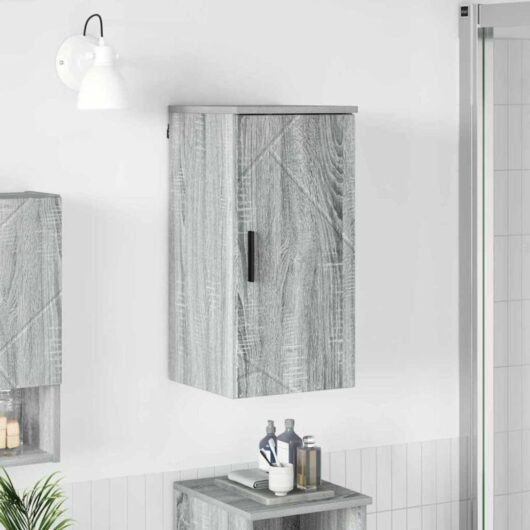 Bathroom Cabinet Wall-mounted Grey Sonoma 30 x 31.5 x 61 cm vidaXL