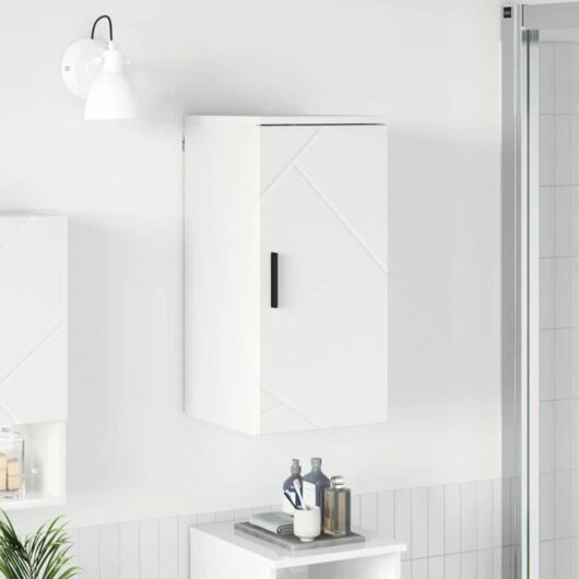 Bathroom Cabinet with Door High Gloss White 30 x 31.5 x 61 cm vidaXL