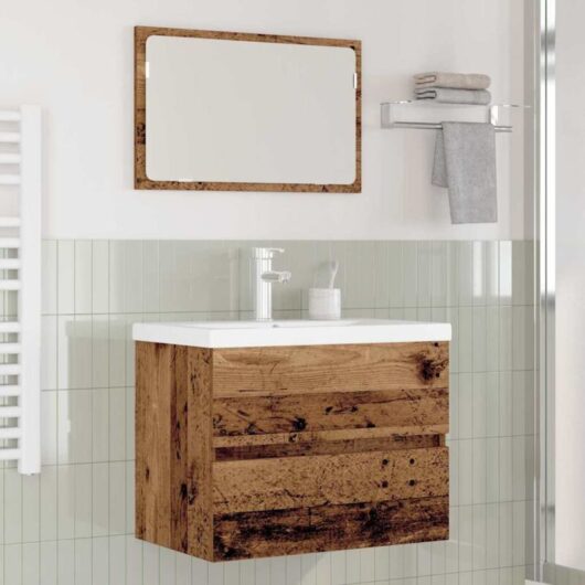 Bathroom Furniture Set 3 pcs Old wood Engineered wood vidaXL