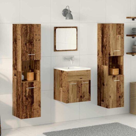 Bathroom Furniture Set 4 pcs Old Wood 41 x 38.5 x 46 cm vidaXL