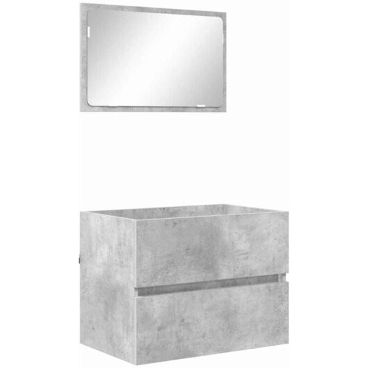Bathroom Furniture Set Concrete Grey Engineered Wood vidaXL