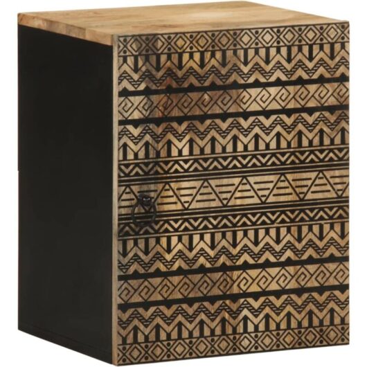 Bathroom Hanging Cabinet Black 38x33.5x48 cm Solid Wood Mango Vidaxl
