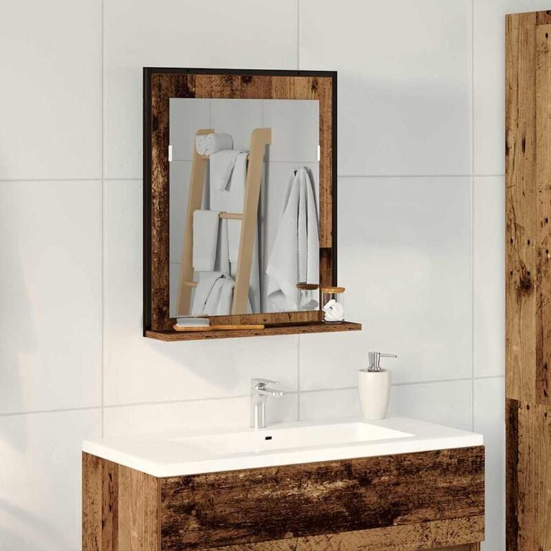 Bathroom Mirror Old wood 50 x 12 x 60 cm Engineered Wood Vidaxl