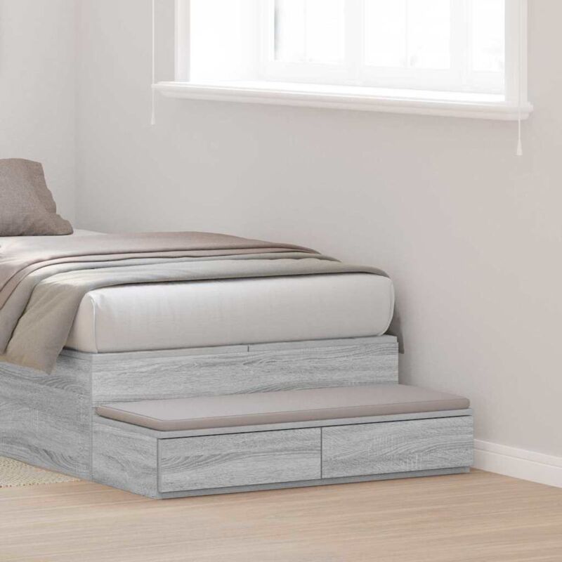 Bed Drawers Grey sonoma 75 x 36.5 x 16.5 cm Engineered wood Vidaxl