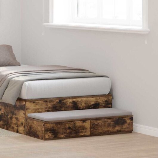 Bed Drawers Smoked oak 100 x 36.5 x 16.5 cm Engineered wood vidaXL