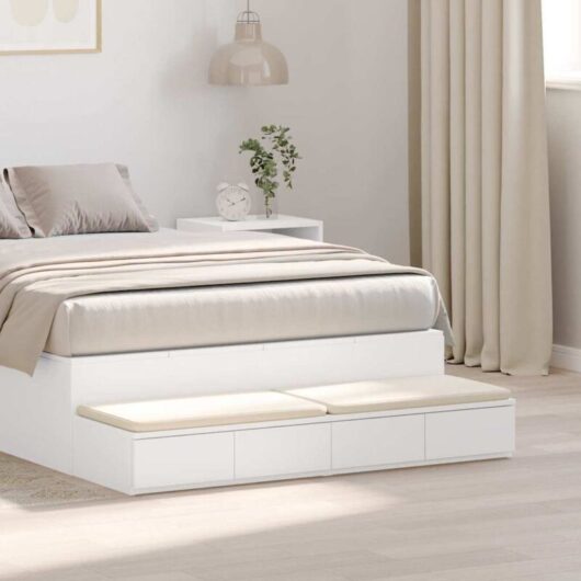 Bed Drawers White 120 x 36.5 x 16.5 cm Engineered wood Vidaxl