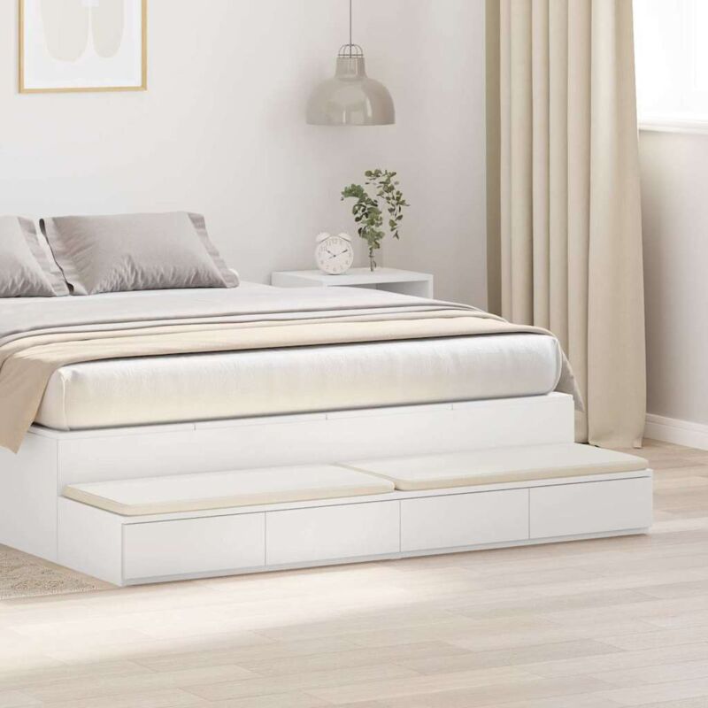 Bed Drawers White 140 x 36.5 x 16.5 cm Engineered wood Vidaxl