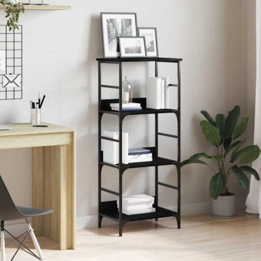 Bookshelf Black oak 50 x 33 x 117.5 cm Engineered Wood Vidaxl