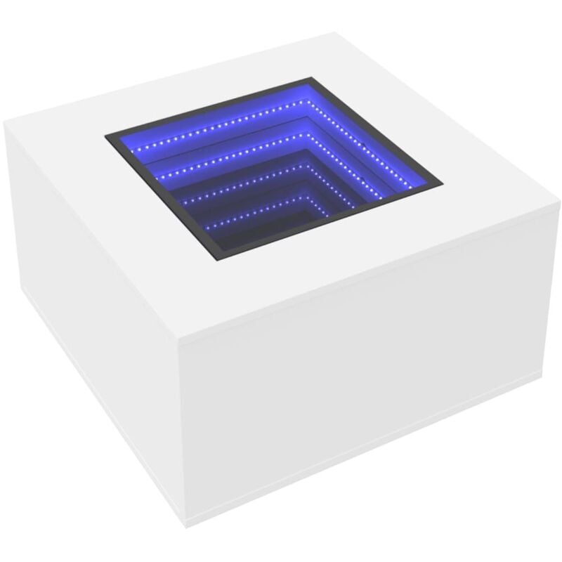 Coffee Table with led White 60x60x40 cm Engineered Wood Vidaxl