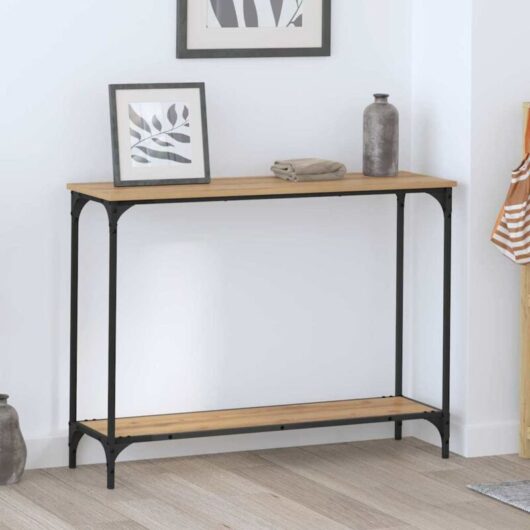 Console Table Artisan oak 101 x 30.5 x 75 cm Engineered wood vidaXL