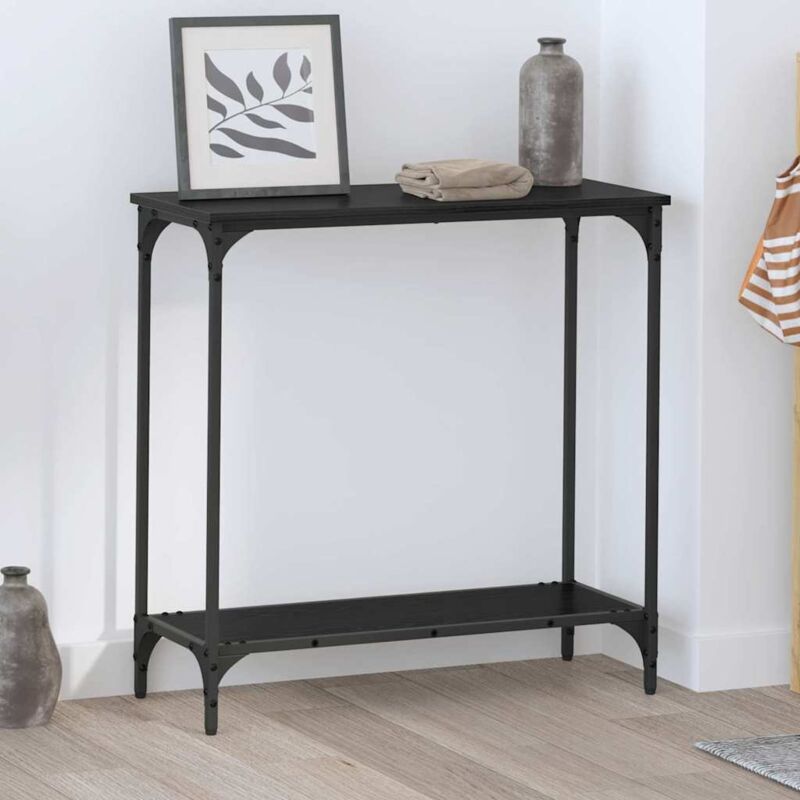 Console Table Black oak 75 x 30.5 x 75 cm Engineered wood vidaXL
