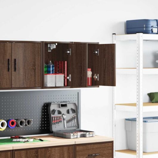 Garage Wall Cabinets 2 pcs Brown Oak Engineered Wood Vidaxl