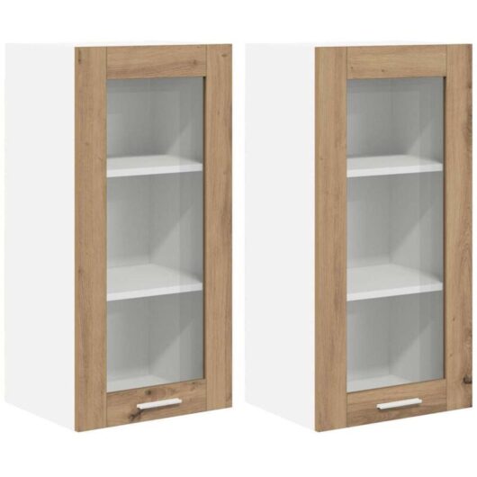 Hanging Cabinet Riga 2 pcs Artisan Oak 40 x 31 x 80 cm vidaXL