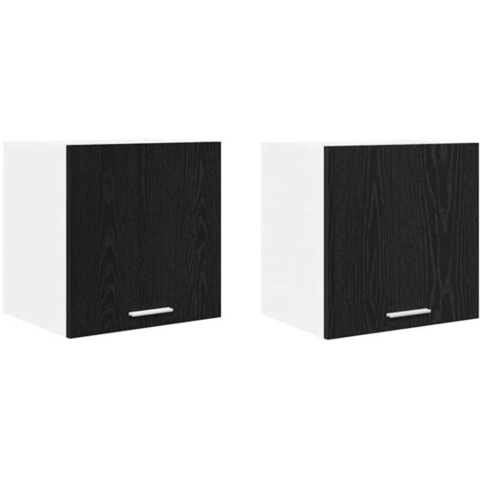 Hanging Cabinet Riga 2 pcs Black Oak and White 40 x 31 x 40 cm vidaXL