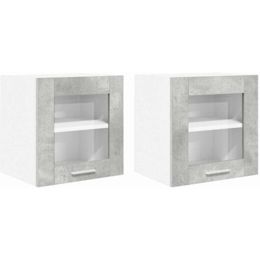 Hanging Cabinet Riga 2 pcs Concrete Grey 40 x 31 x 40 cm vidaXL