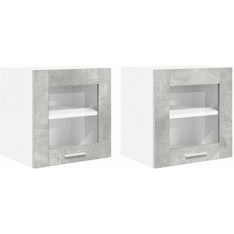 Hanging Cabinet Riga 2 pcs Concrete Grey 40 x 31 x 40 cm vidaXL