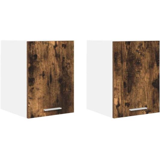 Hanging Cabinet Riga 2 pcs Old Wood and White 30 x 31 x 40 cm vidaXL