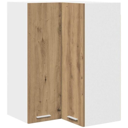Hanging Cabinet Riga Artisan Oak and White 57 x 57 x 80 cm vidaXL
